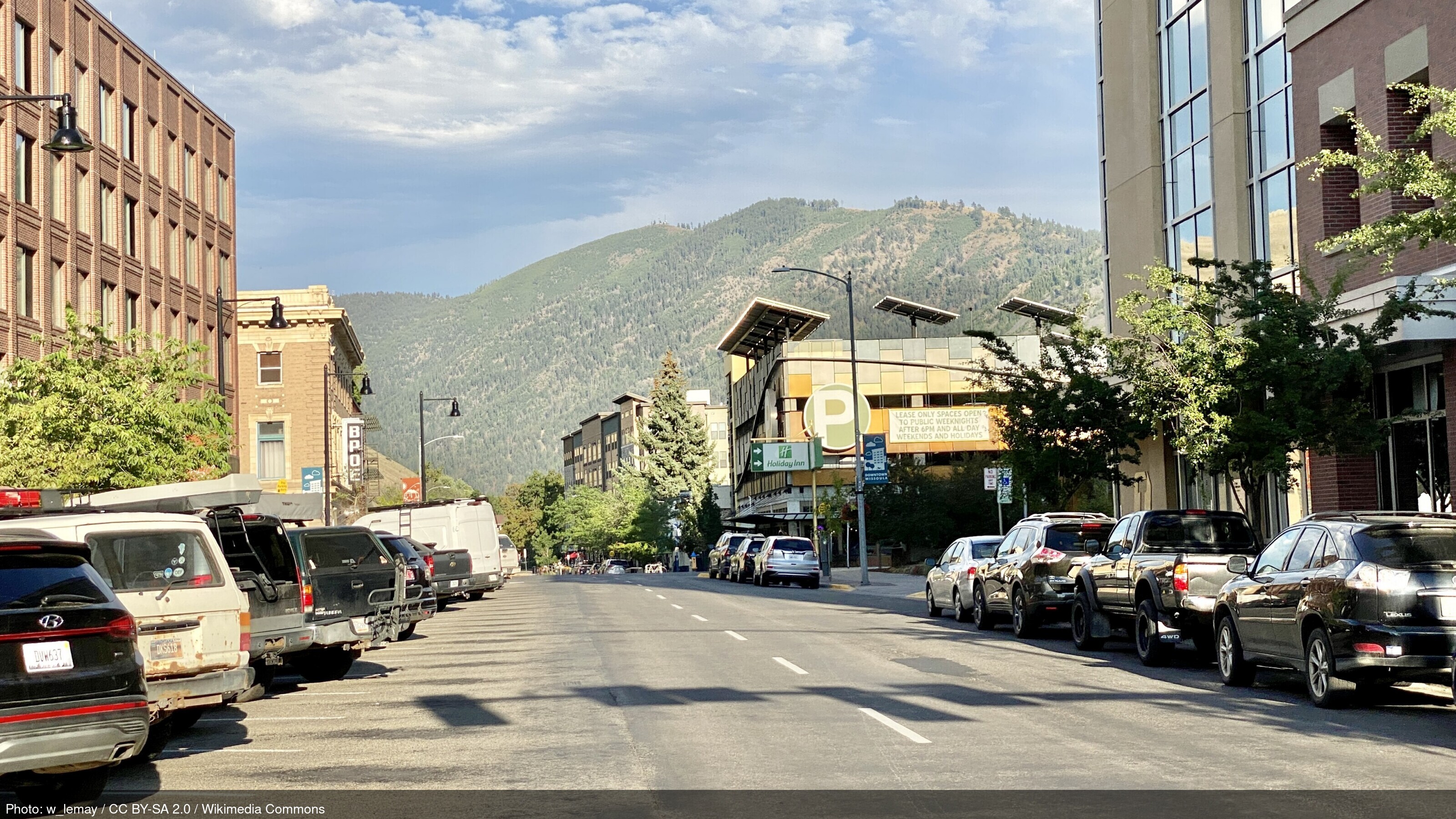 Missoula, Montana skyline and business district