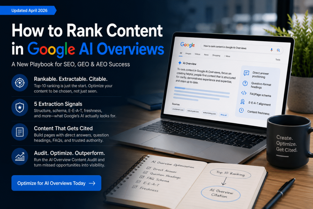How to Rank Content in Google AI Overviews: The Complete 2026 Guide