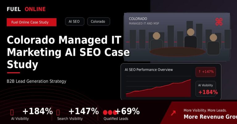 Colorado Managed IT AI SEO Case Study performance dashboard graphic