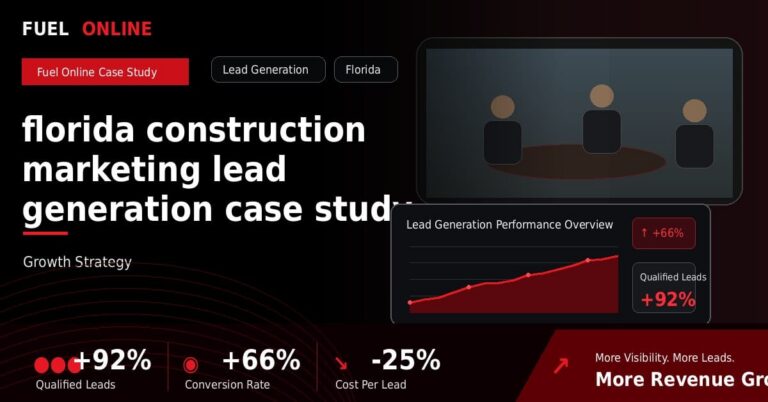 Florida Construction Lead Generation Case Study performance dashboard graphic