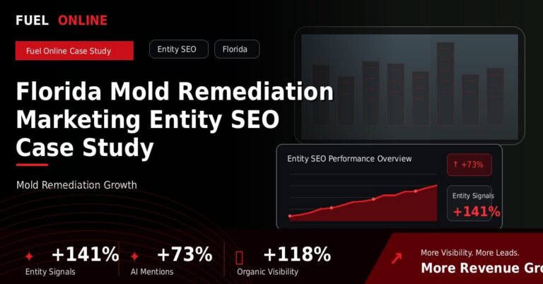 Florida Mold Remediation Marketing Entity SEO Case Study performance dashboard graphic