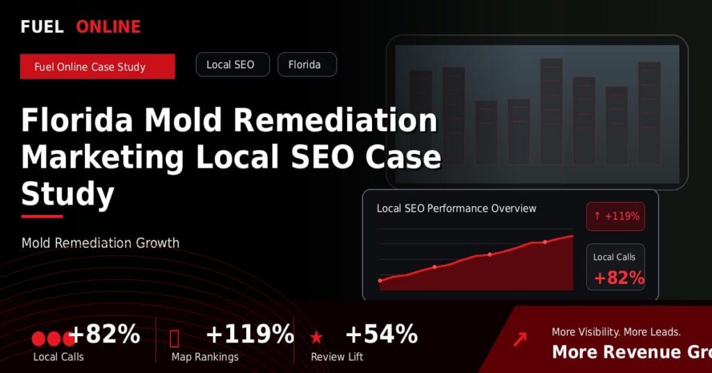 Florida Mold Remediation Local SEO Case Study performance dashboard graphic