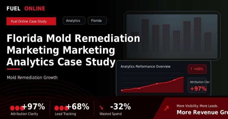 Florida Mold Remediation Marketing Marketing Analytics Case Study performance dashboard graphic