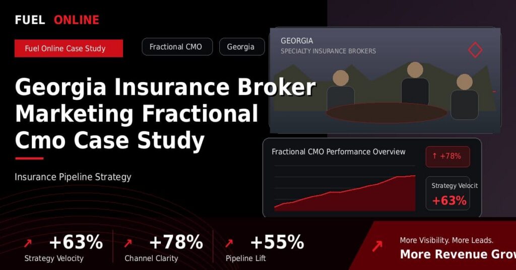 Georgia Insurance Broker Marketing Fractional CMO Case Study performance dashboard graphic