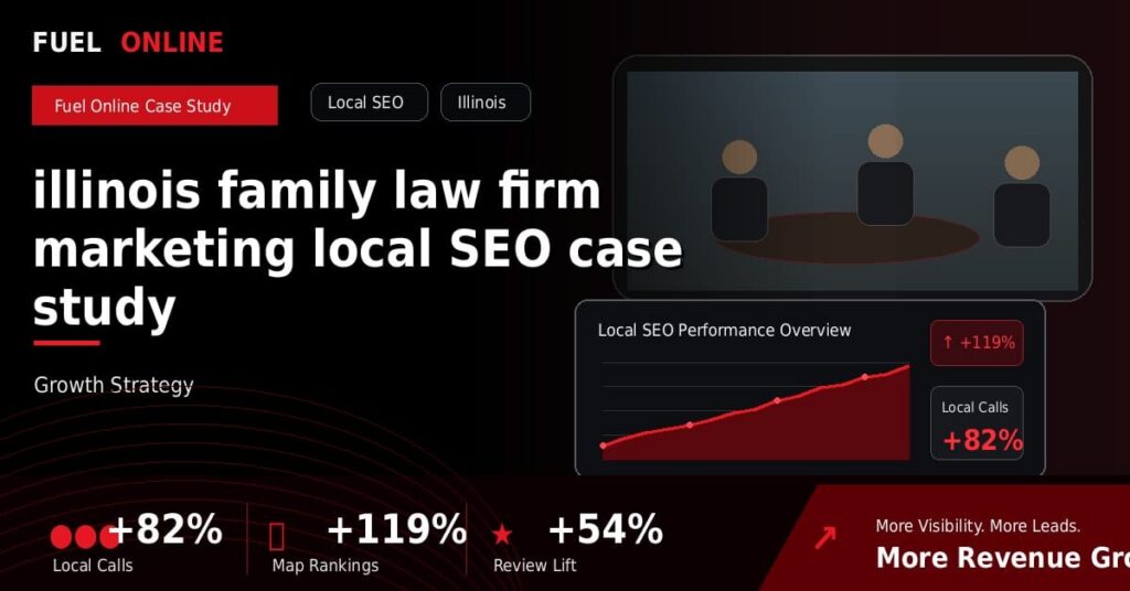 Illinois Family Law Firm Local SEO Case Study performance dashboard graphic