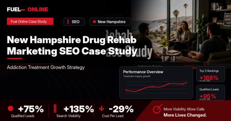 New Hampshire Drug Rehab SEO Case Study performance dashboard graphic