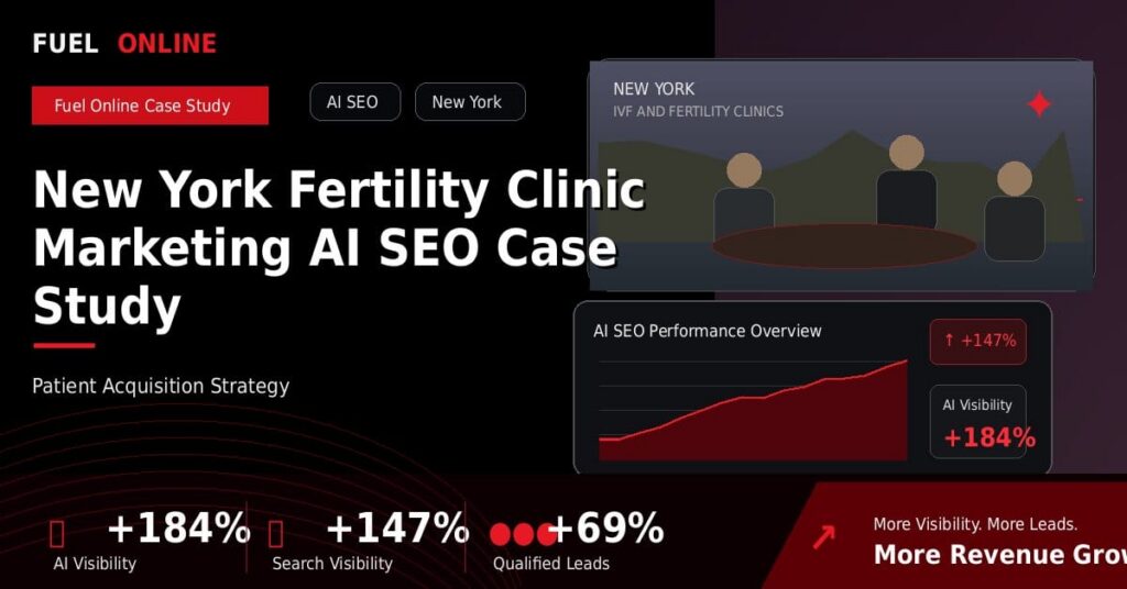 New York Fertility Clinic AI SEO Case Study performance dashboard graphic