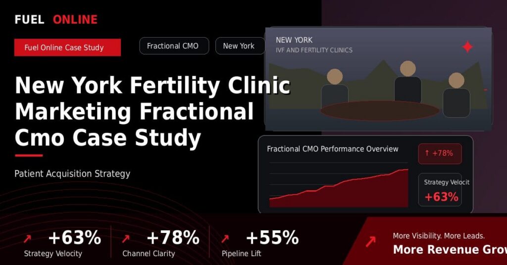 New York Fertility Clinic Marketing Fractional CMO Case Study performance dashboard graphic