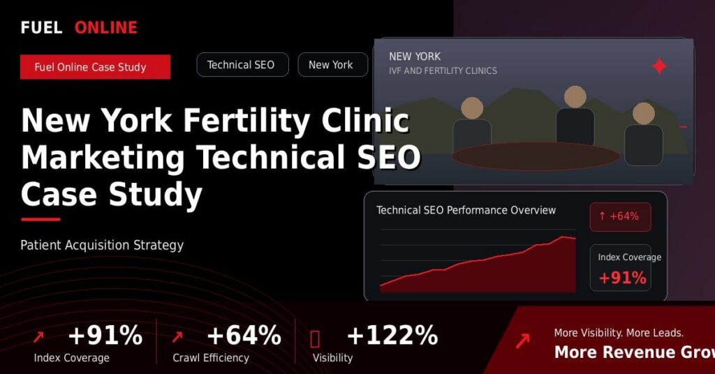 New York Fertility Clinic Technical SEO Case Study performance dashboard graphic