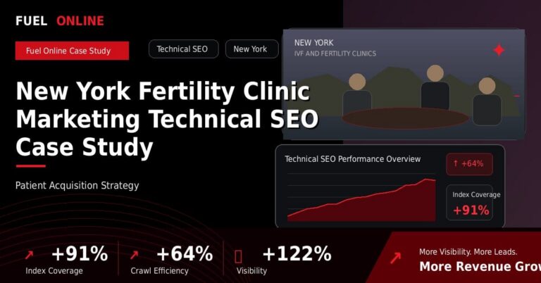 New York Fertility Clinic Technical SEO Case Study performance dashboard graphic