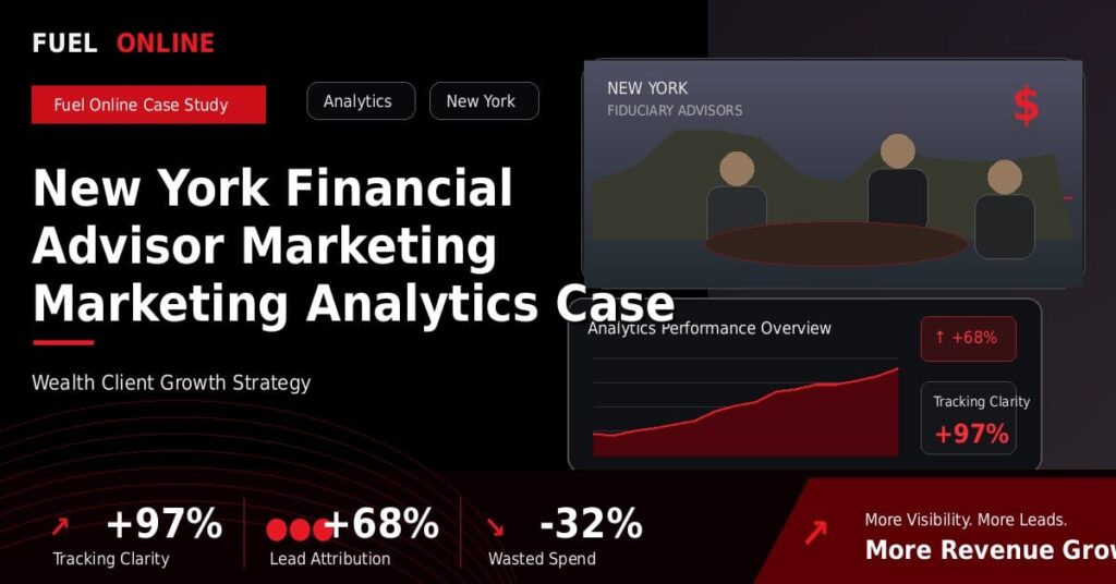 New York Financial Advisor Marketing Marketing Analytics Case Study performance dashboard graphic