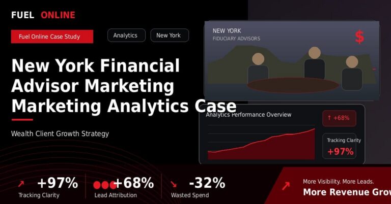 New York Financial Advisor Marketing Marketing Analytics Case Study performance dashboard graphic