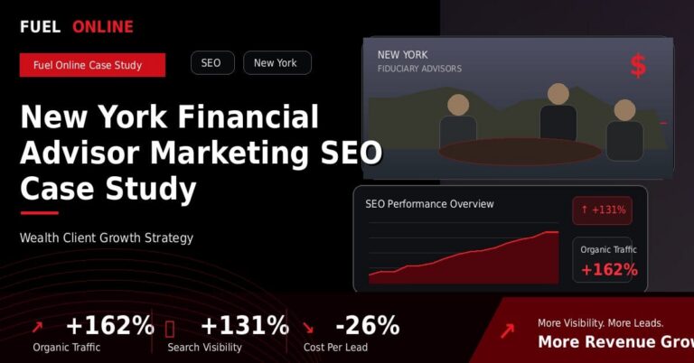 New York Financial Advisor SEO Case Study performance dashboard graphic