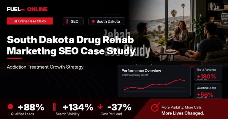 South Dakota Drug Rehab SEO Case Study performance dashboard graphic