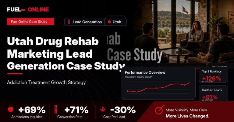 Utah Drug Rehab Lead Generation Case Study performance dashboard graphic