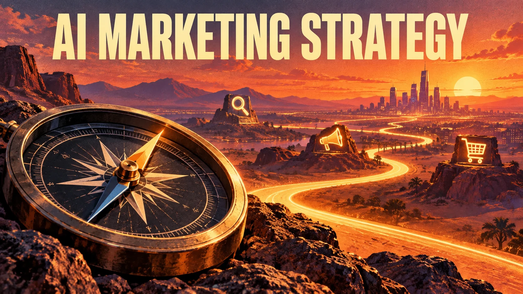 AI marketing strategy investment map across data content advertising and automation
