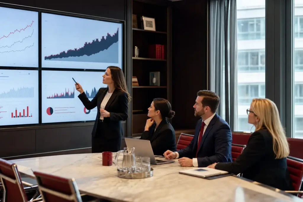 SEO agency for criminal defense law firms: a digital marketing team reviewing rising website tr