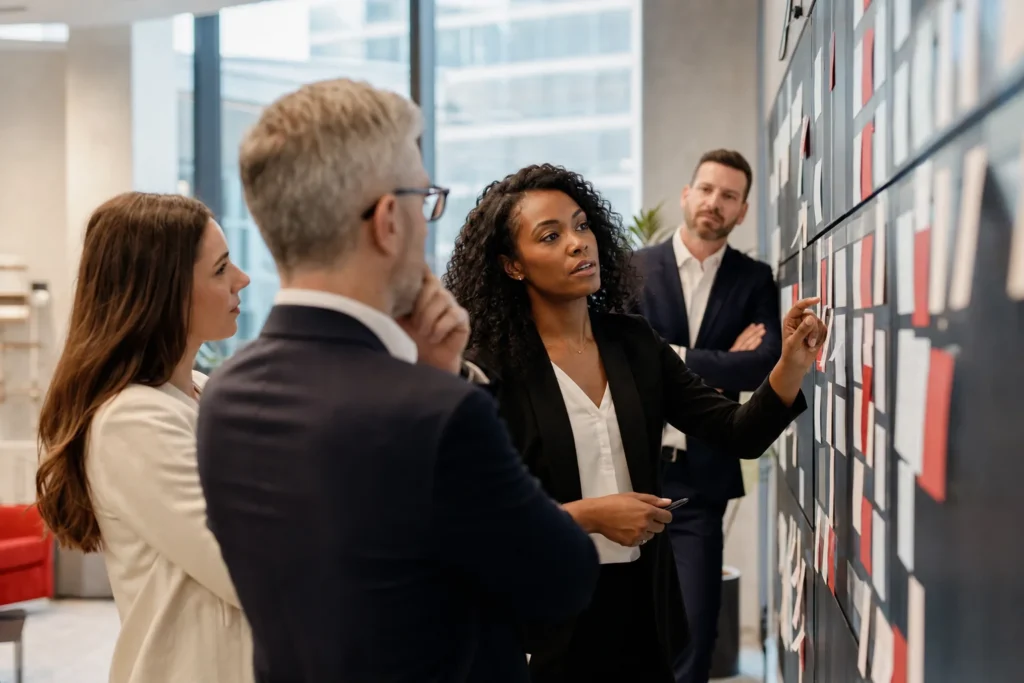 mass tort law firms content marketing strategy: a content team planning an editorial calendar on a l