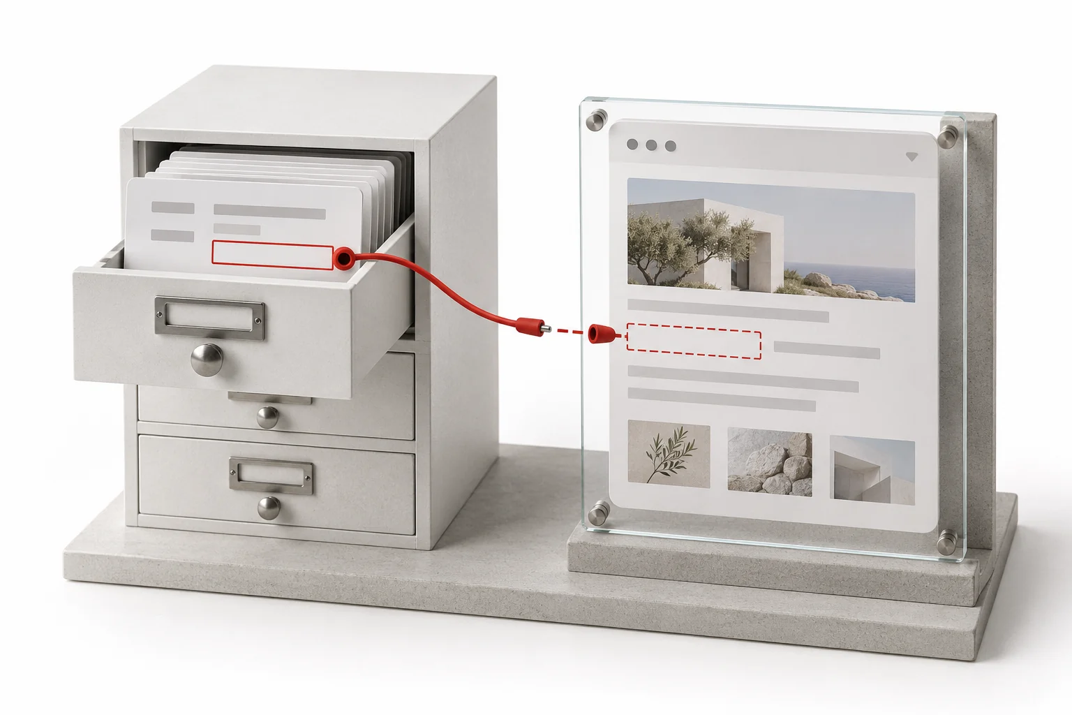 Webflow CMS fields compared with their published page to reveal a missing connection.