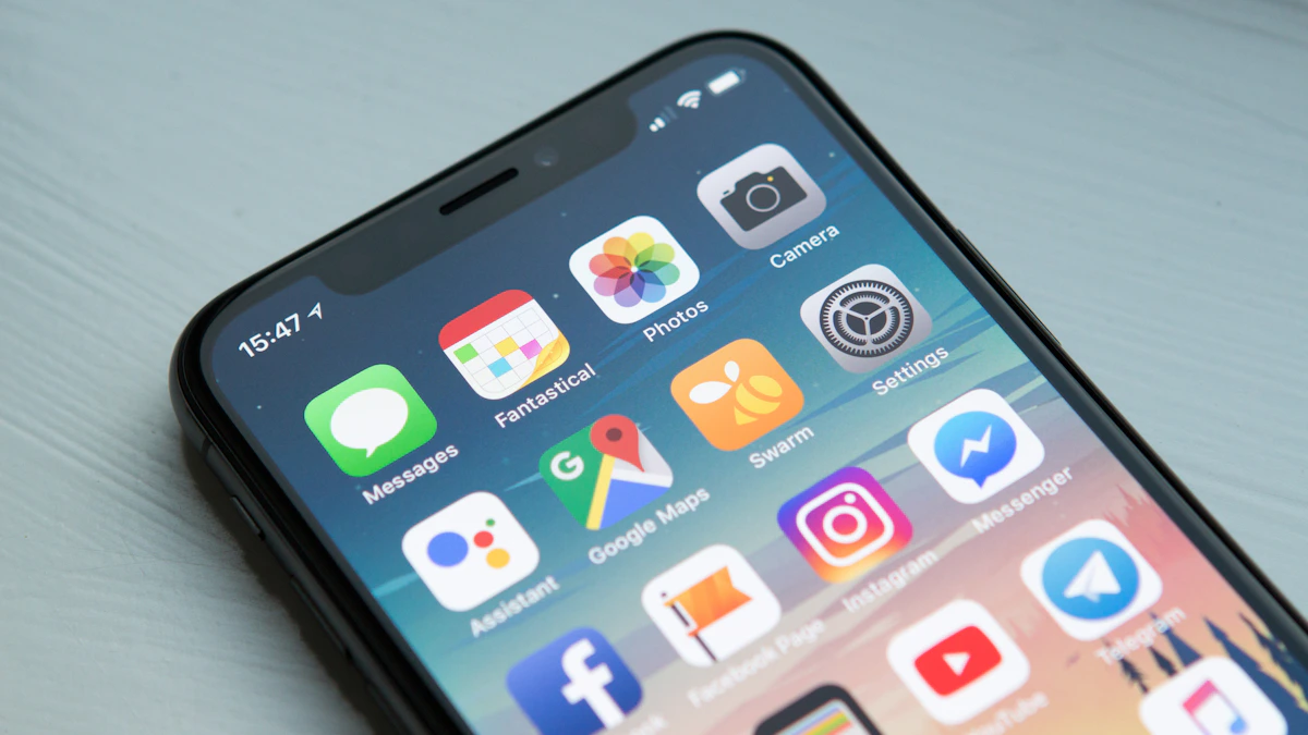 Mobile application interface on a smartphone