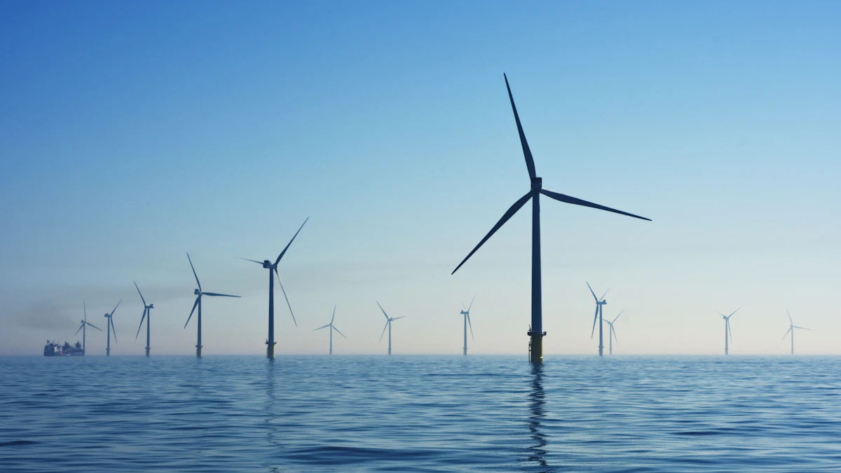 Wind turbines producing renewable energy