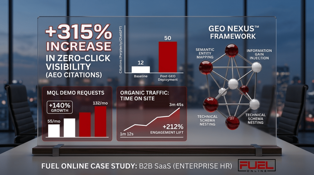 How FuelOnline Drove a 315% Increase in Zero-Click Visibility for a Mid-Market B2B SaaS 1 Ai SEO Case Study How FuelOnline Drove a 315% Increase in Zero-Click Visibility for a Mid-Market B2B SaaS