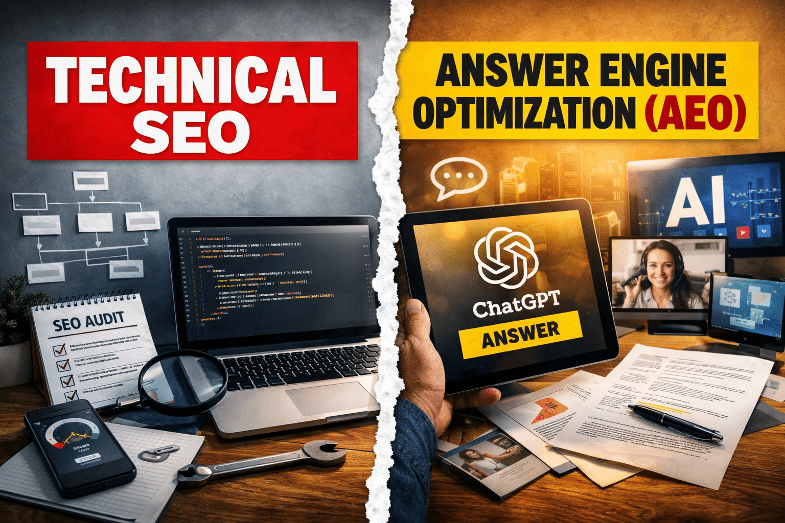 What Is the Difference Between Technical SEO and AEO: The Complete Comparison Guide