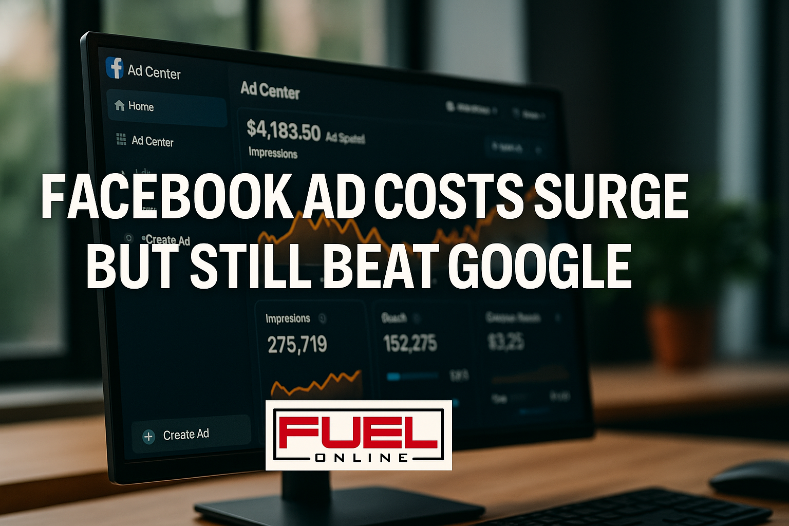 Facebook Ad costs increase but cheaper than google