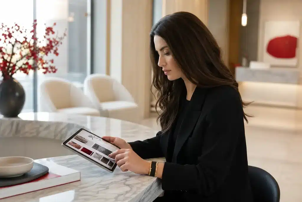 GEO agency for body contouring practices: a professional reviewing AI generated brand recommen