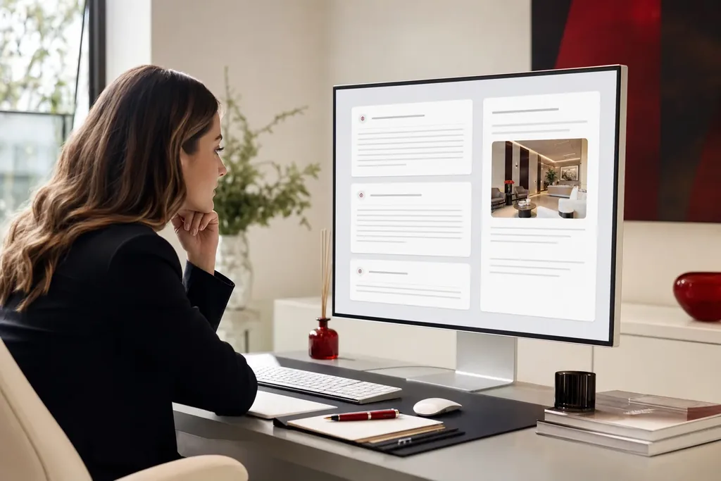 AEO agency for breast augmentation practices: a marketer reviewing clean question and answer resul
