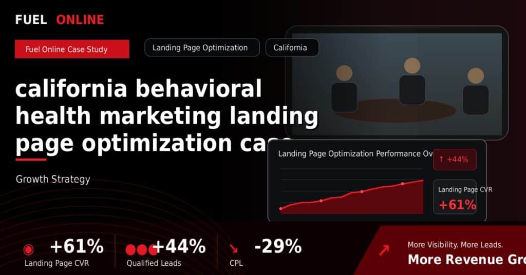 California Behavioral Health Marketing Landing Page Optimization Case Study case study visual
