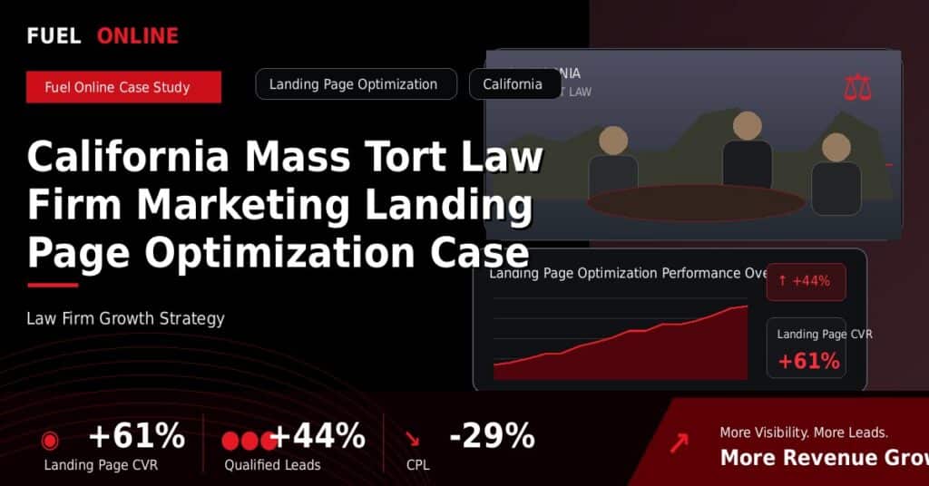 California Mass Tort Law Firm Marketing Landing Page Optimization Case Study case study visual