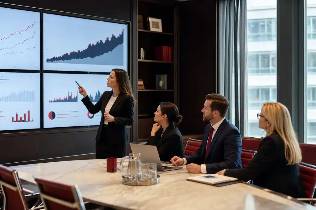 SEO agency for criminal defense law firms: a digital marketing team reviewing rising website tr