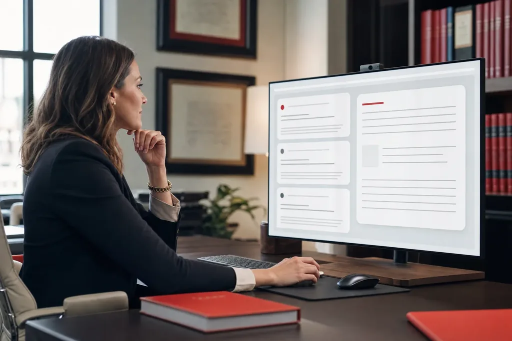 AEO agency for family law firms: a marketer reviewing clean question and answer resul