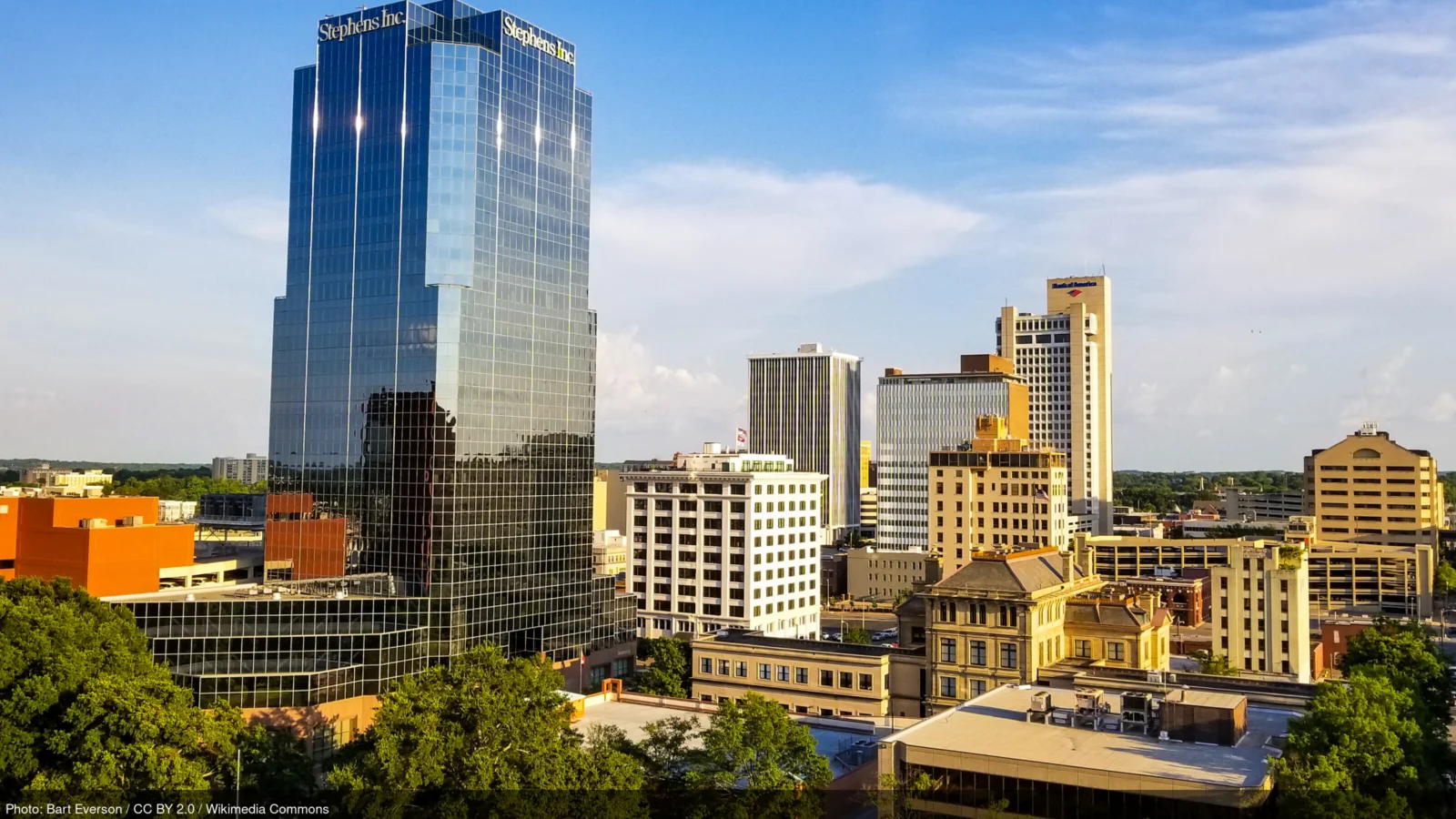 Little Rock, Arkansas skyline and business district