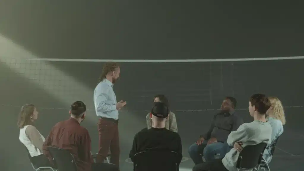 IOP Paid Search Agency: people connecting during a therapeutic group session