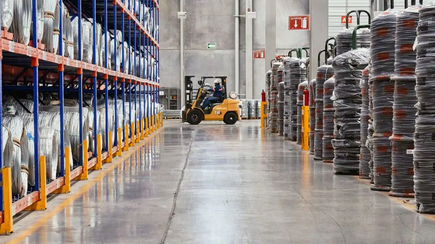 B2B Ecommerce PPC Agency: forklift operating inside an industrial warehouse