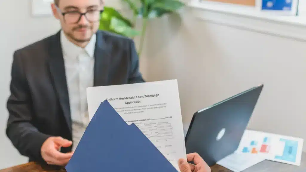 Financial Advisor AI SEO Agency Photo A Financial Advisor AEO Agency: advisor holding loan and financing documents