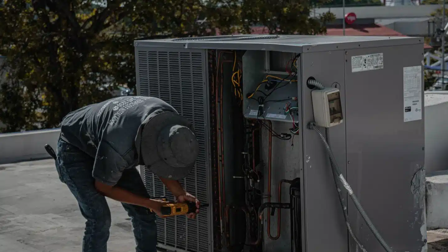 Foundation Repair AI SEO Agency Hero Foundation Repair AI SEO Agency: hVAC professional installing air conditioning equipment