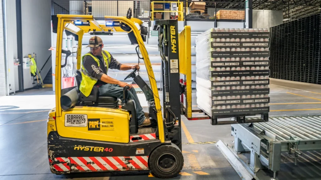 Logistics and 3pl Google Ads Agency: forklift moving warehouse inventory