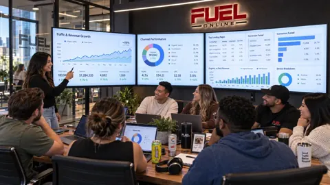 Fuel Online team reviewing marketing analytics and performance