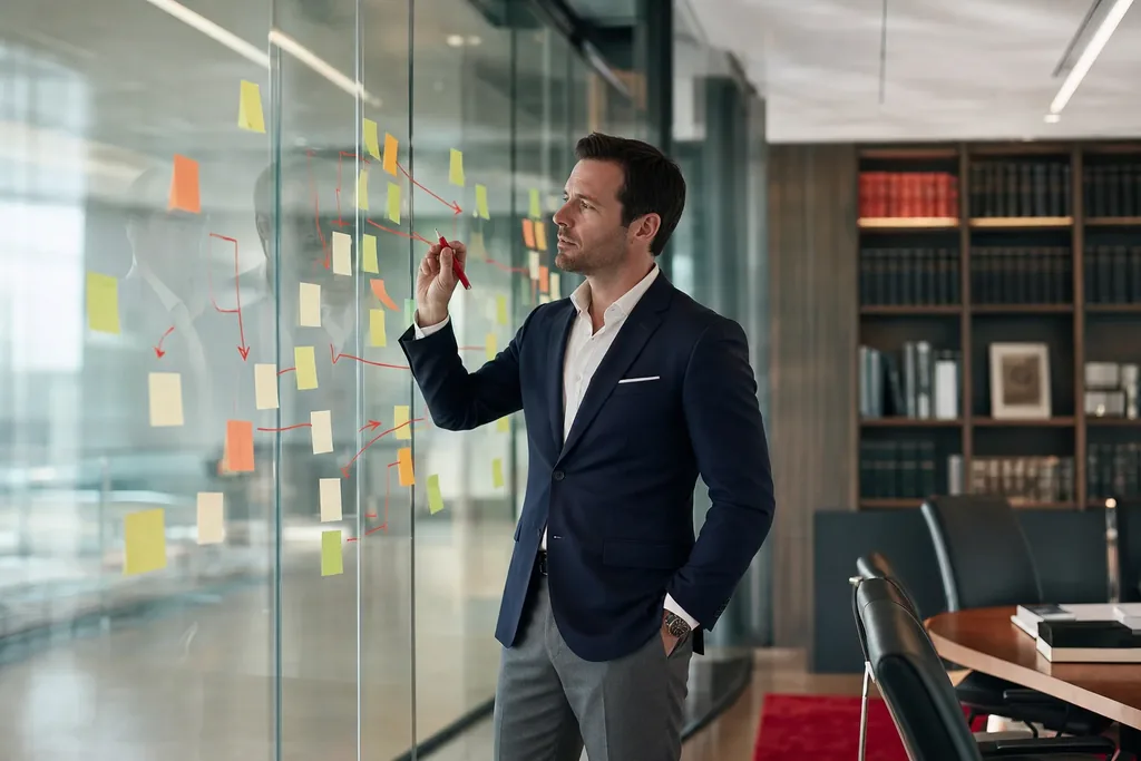 SEO agency for mass tort law firms: a marketing strategist mapping an SEO plan on a larg