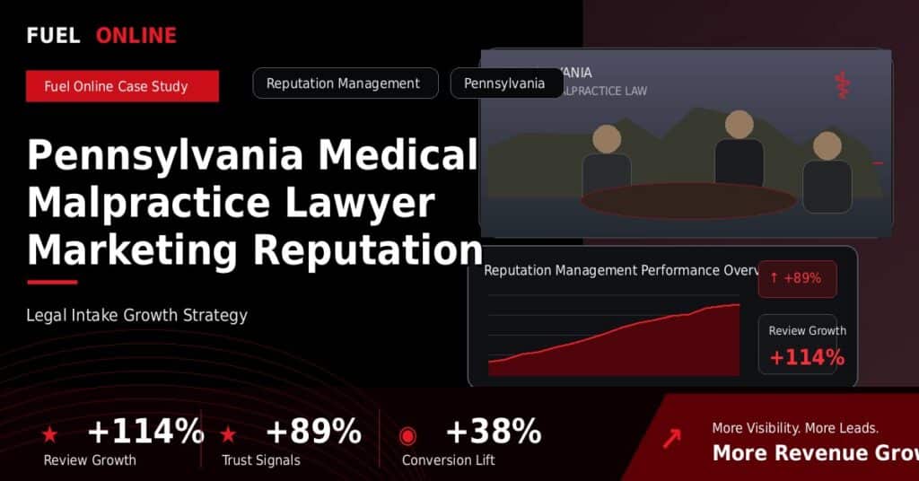 Pennsylvania Medical Malpractice Lawyer Marketing Reputation Management Case Study case study visual