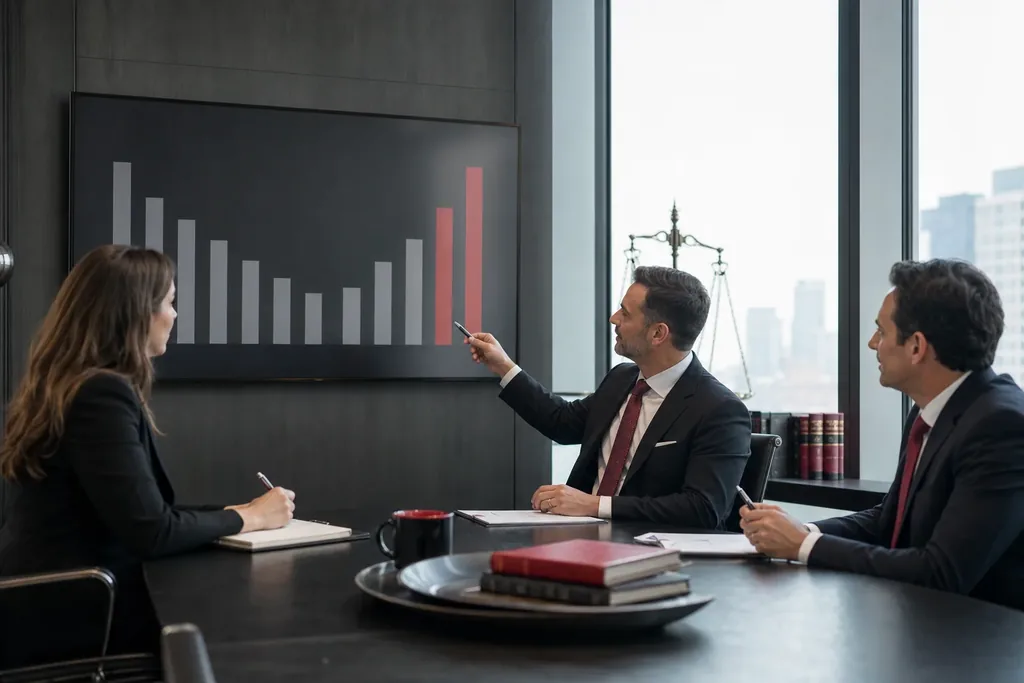 AI visibility audit for personal injury law firms: a competitor comparison bar visualization on a scree