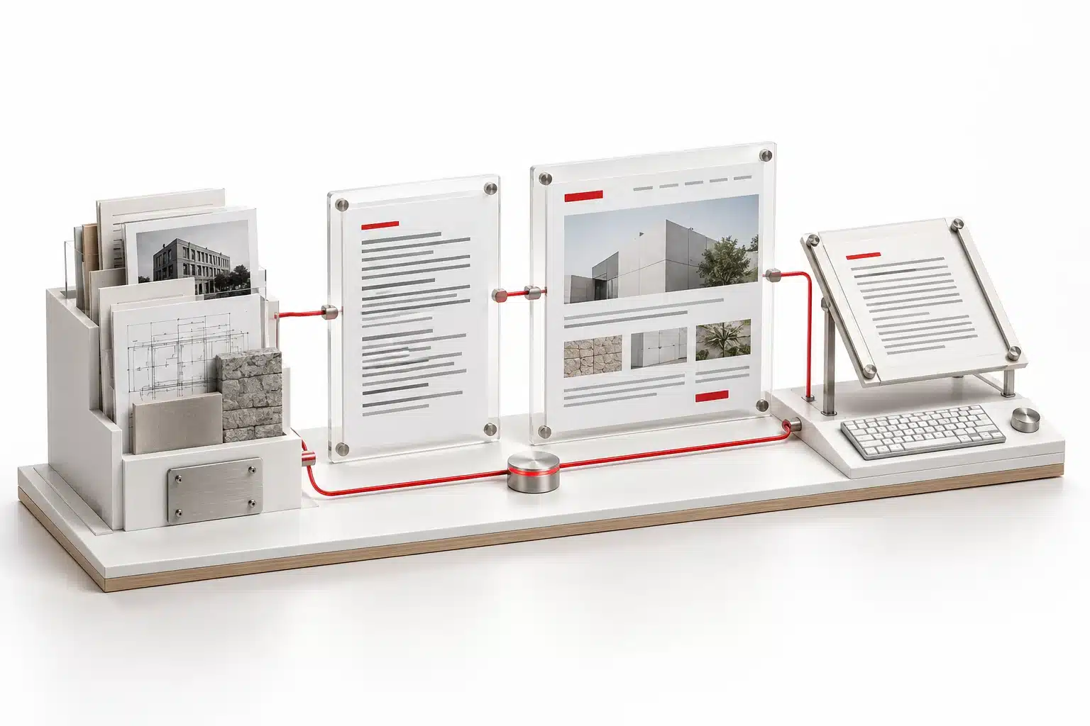 A technical answer is compared across source text, rendered content and accessible reading views.