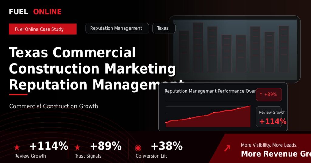 Texas Commercial Construction Marketing Reputation Management Case Study case study visual
