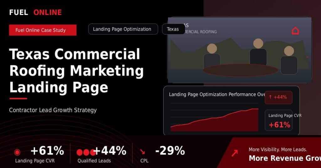 Texas Commercial Roofing Marketing Landing Page Optimization Case Study case study visual