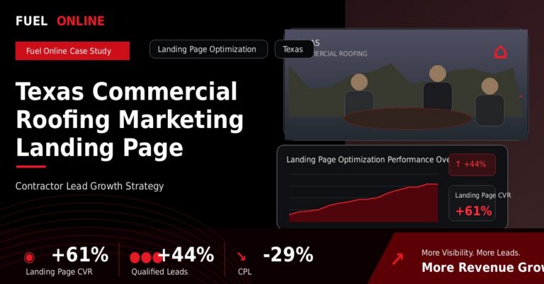 Texas Commercial Roofing Marketing Landing Page Optimization Case Study